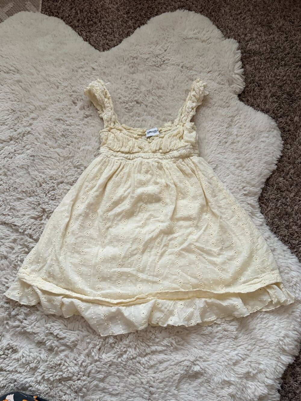 Princess Polly Carlita Eyelet Ruffle Babydoll Mini Dress Size 2